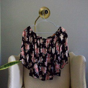 Black floral off the shoulder top
